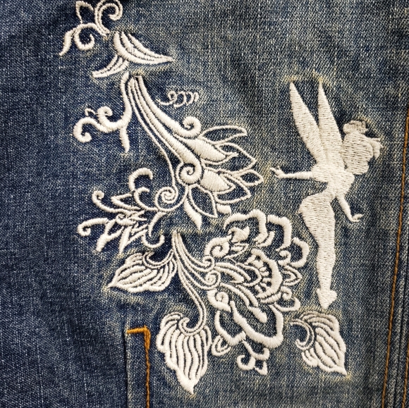 Disney's Tinkerbell embroidered cropped jean jacket - Picture 13 of 14